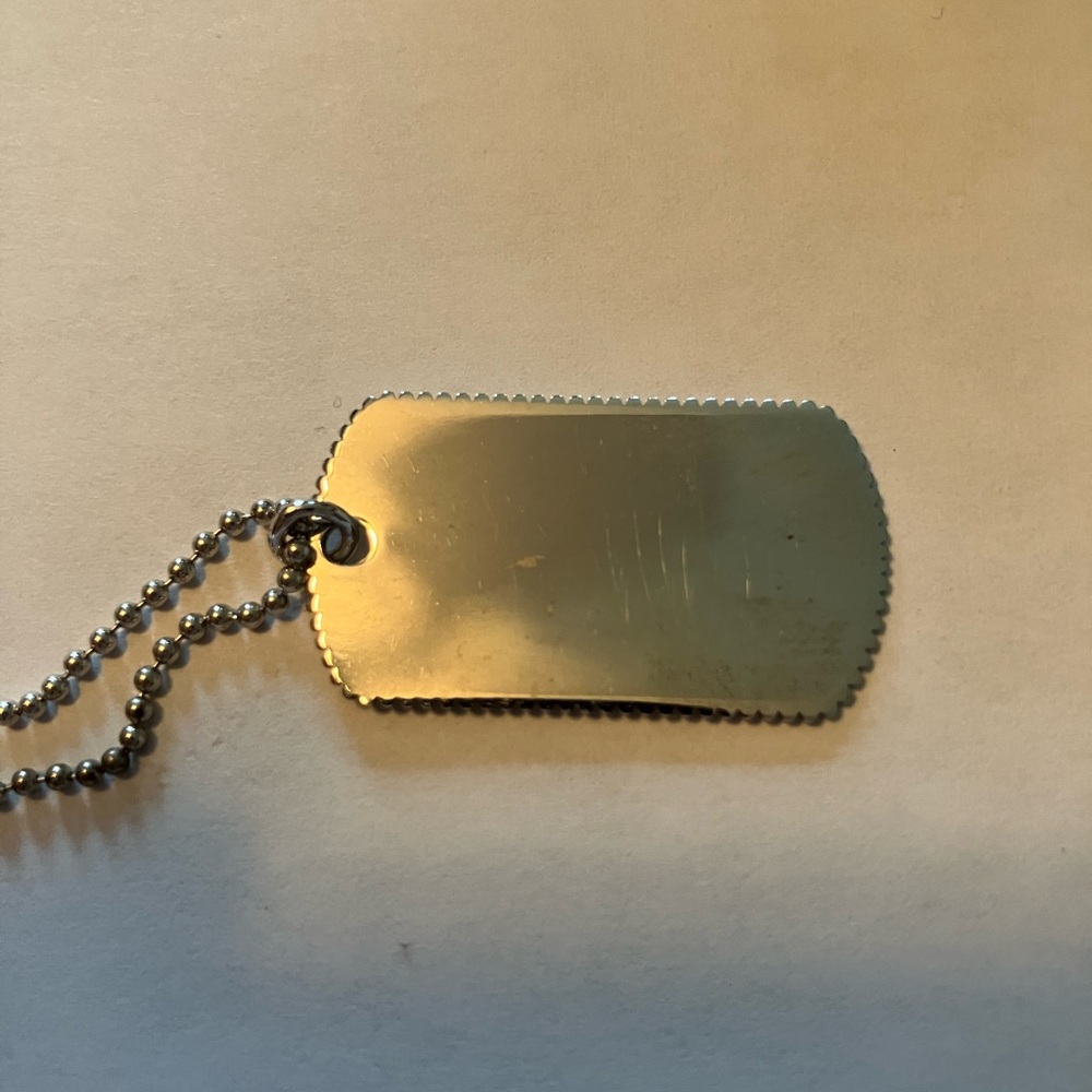 Sterling Silver Initial 'M' Dog Tag Necklace New in Box. - Picture 6 of 7